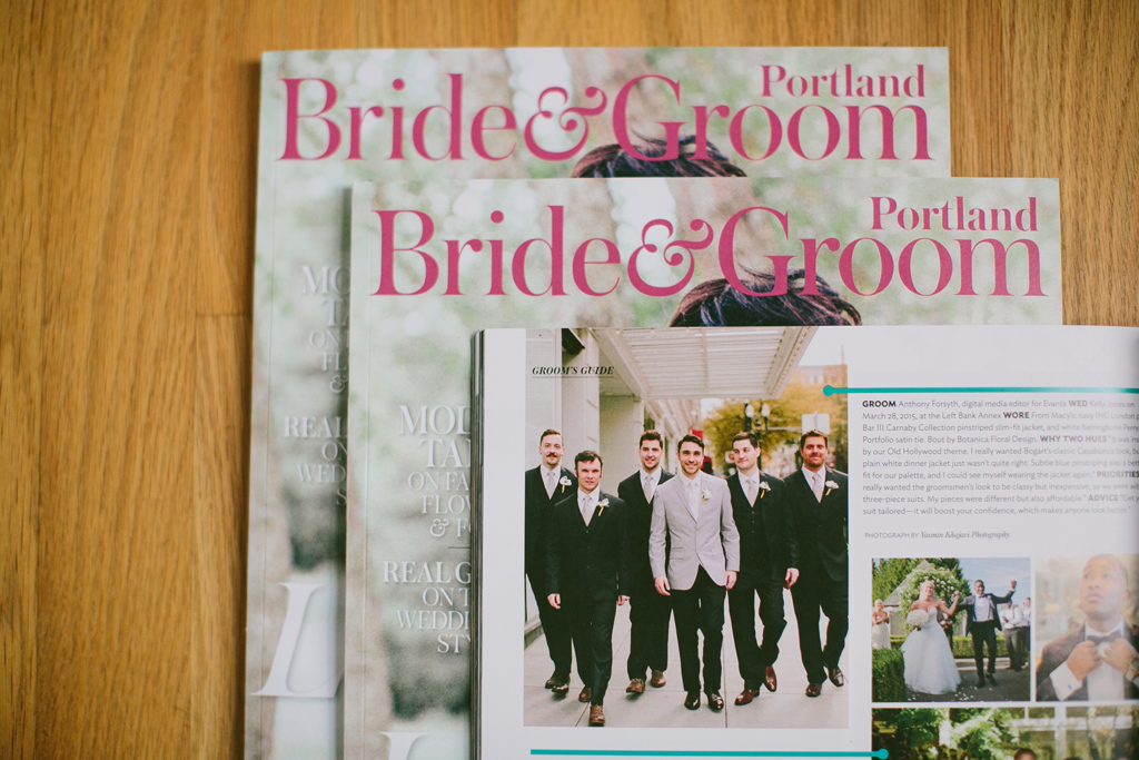 Portland Wedding Photographer, Published Portland Bride & Groom Magazine